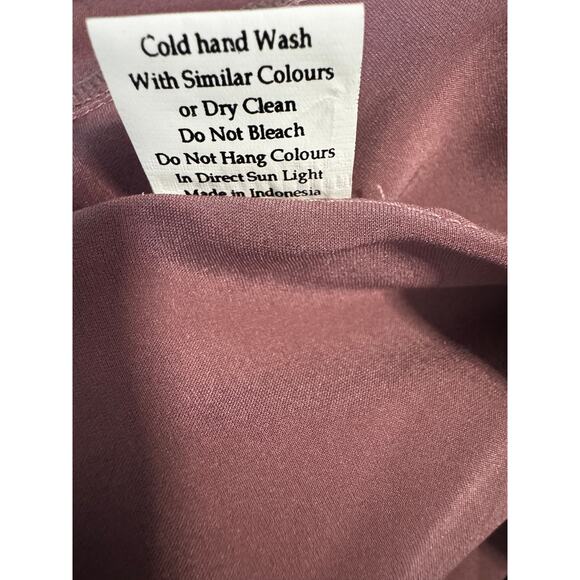 Chansonette 95% Silk Slip Dress Babydoll Top Mauve Adjustable Straps Side Zip - Picture 7 of 8